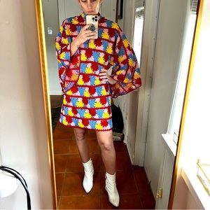 LA VIE STYLEHOUSE Floral Lace Mini Caftan